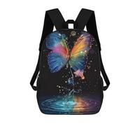 sinyumoney Colorful Butterfly Reflection 17inch Sacs À Dos Scolaires Imprimés En 3D - Sacs À Dos Tendance Pour Garçons Du Primaire Et Du Collège