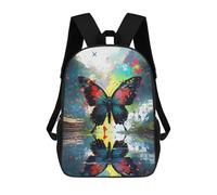 sinyumoney Colorful Butterfly Reflection Artwork Sac À Dos Imprimé Pour Enfants, Sac D'école, Sac De Voyage Pour Adultes Et Enfants 17inch