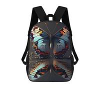 sinyumoney Colorful Butterfly Reflections Sac À Dos Scolaire Pour Enfants, Imprimé En 3D, Pour Garçons, Élèves Du Primaire Et Du Collège 17inch