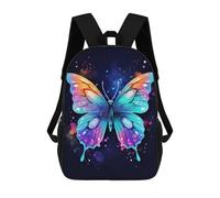 sinyumoney Colorful Butterfly Sacs À Dos Tendance Imprimés En 3D 17inch Sac D'école Décontracté Pour Enfants, Garçons, Élèves Du Primaire Et Du Collège