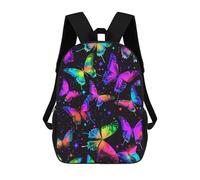 sinyumoney Colorful Butterfly Wallpaper Sac À Dos Scolaire Pour Enfants, Sac À Dos De Voyage Décontracté, Grand Sac À Dos Pour Garçons Et Filles 17inch