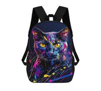 sinyumoney Colorful Cat Art Print-4 Sacs À Dos Imprimés En 3D Pour Enfants 17inch Sacs À Dos Tendance Et Décontractés Pour La Journée, Sacs De Voyage, Sacs À Dos D'extérieur Pour Garçons Et Filles