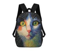 sinyumoney Colorful Cat Face Painting Sacs À Dos Décontractés Pour Enfants, Sacs D'école Pour Adolescents, Filles Et Garçons, Sacs À Dos Pour Livres 17inch