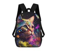 sinyumoney Colorful Cat Garden Fantasy Sacs À Dos Scolaires Pour Garçons Et Filles, Sacs À Dos Décontractés Pour Le Sport, Sacs À Dos De Grande Capacité Pour L'école Primaire 17inch