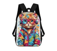 sinyumoney Colorful Cat in Style Sac À Dos Imprimé En 3D, Sac D'école Décontracté Et Tendance Pour Enfants, Sac D'école Pour Garçons, Collégiens 17inch