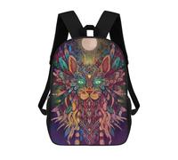 sinyumoney Colorful Cat Mandala Artwork Sac À Dos Scolaire Imprimé En 3D Pour Enfants, Sac À Dos De Voyage, Sac Tendance Et Décontracté Pour Écoliers 17inch