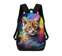 sinyumoney Colorful Cat Painting-4 Sac À Dos Imprimé 3D Pour Enfants, Sac À Dos Léger Pour Écoliers Et Écoliers, Sac À Goûter Pour La Crèche 17inch