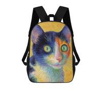 sinyumoney Colorful Cat Painting Artwork Sac À Dos Scolaire Imprimé En 3D Pour Garçons Et Filles, Sac À Dos Pour Enfants, Sac De Voyage 17inch