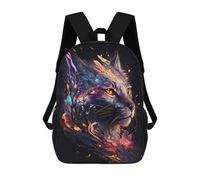 sinyumoney Colorful Cat Portrait Sac À Dos Scolaire Pour Enfants 17 Pouces, Sac À Dos Décontracté Pour Les Voyages, Grand Sac À Dos De Jour Pour Garçons Et Filles 17inch