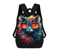 sinyumoney Colorful Cat Sunglasses Art-7 Sacs À Dos Pour Enfants, Sac À Dos Scolaire Imprimé En 3D Pour Enfants, Sac À Dos De Voyage, Sac À Livres Pour Enfants 17inch Sac D'école