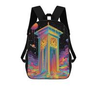sinyumoney Colorful Clock Tower in Space Sac À Dos Enfant, Cartable, Sacs À Dos Scolaires Imprimés En 3D Pour Élèves Du Primaire Et Du Collège, Cadeau D'anniversaire Pour Adolescents 17inch
