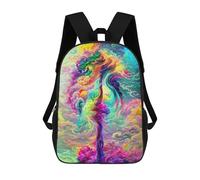 sinyumoney Colorful Clouds Dance Sac À Dos Scolaire Pour Enfants, Imprimé En 3D, Tendance Et Décontracté, Pour Garçons, Élèves Du Primaire Et Du Collège 17inch