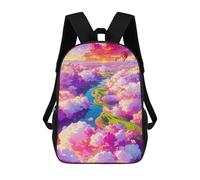 sinyumoney Colorful Clouds Over River Sac À Dos Enfant, Sac D'école, Sac À Dos Imprimé 3D Avec Motif De Dessin Animé, Grande Capacité, Pour Garçons Et Filles 17inch