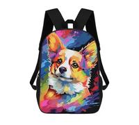 sinyumoney Colorful Corgi Art Print-5 Sacs À Dos Pour Enfants, Sac À Dos Scolaire Imprimé En 3D Pour Enfants, Sac À Dos De Voyage, Sac À Livres Pour Enfants 17inch Sac D'école