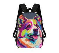 sinyumoney Colorful Corgi Dog Animals Sac À Dos Scolaire Imprimé En 3D Pour Enfants, Sac À Dos Garçon/fille, Sac De Voyage Pour Enfants 17inch