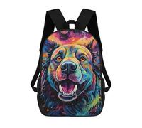 sinyumoney Colorful Cosmic Canine Sac À Dos Scolaire Pour Enfants 17 Pouces, Sac À Dos Décontracté Pour Les Voyages, Grand Sac À Dos De Jour Pour Garçons Et Filles 17inch