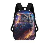sinyumoney Colorful Cosmic Owl Artwork -1 Sac À Dos Imprimé En 3D, Sac D'école Décontracté Et Tendance Pour Enfants, Sac D'école Pour Garçons, Collégiens 17inch