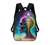 sinyumoney Colorful Cosmic Skull Sac À Dos Scolaire Pour Enfants, Imprimé En 3D, Pour Garçons, Élèves Du Primaire Et Du Collège 17inch