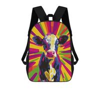 sinyumoney Colorful Cow Pop Art Portrait Sac À Dos Scolaire Pour Filles Et Garçons, Grande Capacité, Léger, Pour Enfants Et Étudiants 17inch