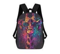 sinyumoney Colorful Cow with Headphones 17inch Sac À Dos Scolaire Imprimé En 3D Pour Enfants, Style Décontracté Et Tendance, Idéal Pour Les Voyages Et Les Études.