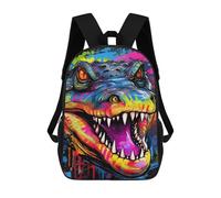 sinyumoney Colorful Crocodile Artwork Sac À Dos Enfant, Cartable, Sac D'école, Motif Dessin Animé 3D, Sac Pour Ordinateur Portable, Pour Garçons Et Filles 17inch