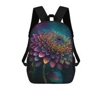 sinyumoney Colorful Dahlia Flower Art Print Sacs À Dos 17 Pouces Pour Enfants, Sacs D'école Imprimés En 3D Pour Élèves Du Primaire Et Du Collège, Garçons Et Filles