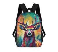 sinyumoney Colorful Deer Portrait-20 Sac À Dos Pour Garçons Et Adolescents, Sacs À Dos Pour Filles, Sacs À Dos Pour Tout-petits, Sacs À Livres Pour L'école Primaire Et Le Collège 17inch