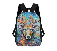 sinyumoney Colorful Deer Portrait-22 Sacs À Dos Scolaires Pour Garçons Et Filles, Sacs À Dos Décontractés Pour Le Sport, Sacs À Dos De Grande Capacité Pour L'école Primaire 17inch