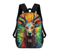 sinyumoney Colorful Deer Portrait Sac À Dos Enfant, Cartable, Sacs À Dos Scolaires Imprimés En 3D Pour Élèves Du Primaire Et Du Collège, Cadeau D'anniversaire Pour Adolescents 17inch