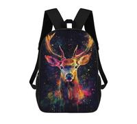 sinyumoney Colorful Deer Portrait Sac À Dos Scolaire Pour Filles Et Garçons, Grande Capacité, Léger, Pour Enfants Et Étudiants 17inch