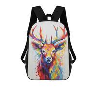 sinyumoney Colorful Deer Sac À Dos Scolaire Pour Enfants, 43 Cm (17 Pouces), Imprimé En 3D, Pour Garçons, Élèves Du Primaire Et Du Collège