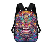 sinyumoney Colorful Demon Mask Art 17inch Sacs À Dos Scolaires Imprimés En 3D - Sacs À Dos Tendance Pour Garçons Du Primaire Et Du Collège