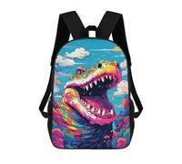 sinyumoney Colorful Dinosaur Art Print-9 Sacs À Dos 17 Pouces Pour Enfants, Sacs D'école Imprimés En 3D Pour Élèves Du Primaire Et Du Collège, Garçons Et Filles