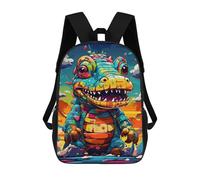sinyumoney Colorful Dinosaur Artwork-2 Sac À Dos Scolaire Pour Enfants, Imprimé En 3D, Pour Garçons, Élèves Du Primaire Et Du Collège 17inch