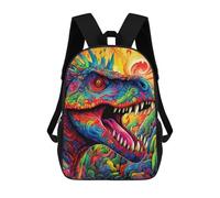 sinyumoney Colorful Dinosaur Artwork -3 Sac À Dos Scolaire Pour Enfants, Imprimé En 3D, Tendance Et Décontracté, Pour Garçons, Élèves Du Primaire Et Du Collège 17inch