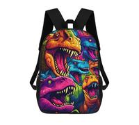 sinyumoney Colorful Dinosaur Collage Sacs À Dos, Sac À Dos Enfant, Sac D'école, Sac À Dos De Voyage Imprimé En 3D, Accessoire De Mode, Sac À Dos Imperméable Pour Enfants 17inch