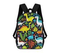 sinyumoney Colorful Dinosaur Garden -1 Sac À Dos Scolaire Imprimé En 3D Pour Garçons Et Filles, Sac À Dos Pour Enfants, Sac De Voyage 17inch