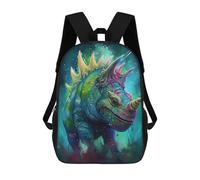 sinyumoney Colorful Dinosaur Illustration Sac À Dos Enfant, Cartable, Sac D'école, Motif Dessin Animé 3D, Sac Pour Ordinateur Portable, Pour Garçons Et Filles 17inch