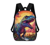 sinyumoney Colorful Dinosaur Landscape Sac À Dos Scolaire Pour Enfants, Imprimé En 3D, Tendance Et Décontracté, Pour Garçons, Élèves Du Primaire Et Du Collège 17inch