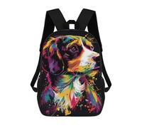 sinyumoney Colorful Dog Art Print-16 Sacs À Dos Pour Enfants, Sac À Dos Scolaire Imprimé En 3D Pour Enfants, Sac À Dos De Voyage, Sac À Livres Pour Enfants 17inch Sac D'école