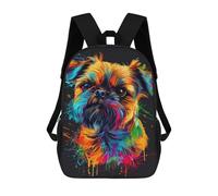 sinyumoney Colorful Dog Art Print-18 Sac À Dos Scolaire Pour Enfants, 43 Cm (17 Pouces), Imprimé En 3D, Pour Garçons, Élèves Du Primaire Et Du Collège