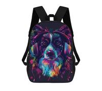 sinyumoney Colorful Dog Headphones Art Print -4 Sacs À Dos Tendance Imprimés En 3D 17inch Sac D'école Décontracté Pour Enfants, Garçons, Élèves Du Primaire Et Du Collège