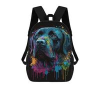 sinyumoney Colorful Dog Portrait Art Print-5 Sac À Dos Scolaire Pour Enfants, 43 Cm (17 Pouces), Imprimé En 3D, Pour Garçons, Élèves Du Primaire Et Du Collège