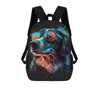 sinyumoney Colorful Dog Sunglasses Art Print Sac À Dos Scolaire Pour Enfants, 43 Cm (17 Pouces), Imprimé En 3D, Pour Garçons, Élèves Du Primaire Et Du Collège