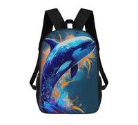 sinyumoney Colorful Dolphin Splash Sac À Dos Scolaire Imprimé En 3D Pour Enfants, Sac À Dos De Voyage Tendance Et Décontracté Pour Écoliers 17inch