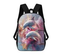 sinyumoney Colorful Dolphins Painting Artwork Sacs À Dos 17 Pouces Pour Enfants, Sacs D'école Imprimés En 3D Pour Élèves Du Primaire Et Du Collège, Garçons Et Filles