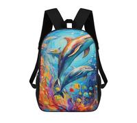 sinyumoney Colorful Dolphins Underwater Scene Sac À Dos Scolaire Pour Enfants, Imprimé En 3D, Pour Garçons, Élèves Du Primaire Et Du Collège 17inch