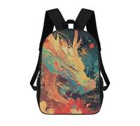 sinyumoney Colorful Dragon Art Print-1 Sac À Dos Scolaire Pour Enfants, 43 Cm (17 Pouces), Imprimé En 3D, Pour Garçons, Élèves Du Primaire Et Du Collège