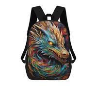 sinyumoney Colorful Dragon Artwork-13 Sac À Dos Enfant, Sac D'école, Sac À Dos Imprimé 3D Avec Motif De Dessin Animé, Grande Capacité, Pour Garçons Et Filles 17inch