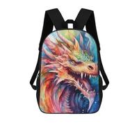 sinyumoney Colorful Dragon Artwork -2 Sac À Dos En Peluche À Motif Dessin Animé, Sac À Dos 3D Pour Enfants, Idée Cadeau D'anniversaire Pour Garçons Et Filles 17inch